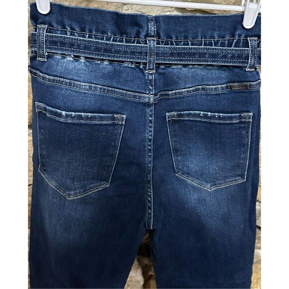 Women’s Kancan Paper Bag High waist Belted Elastic waist Jeans Size Medium - Picture 5 of 9